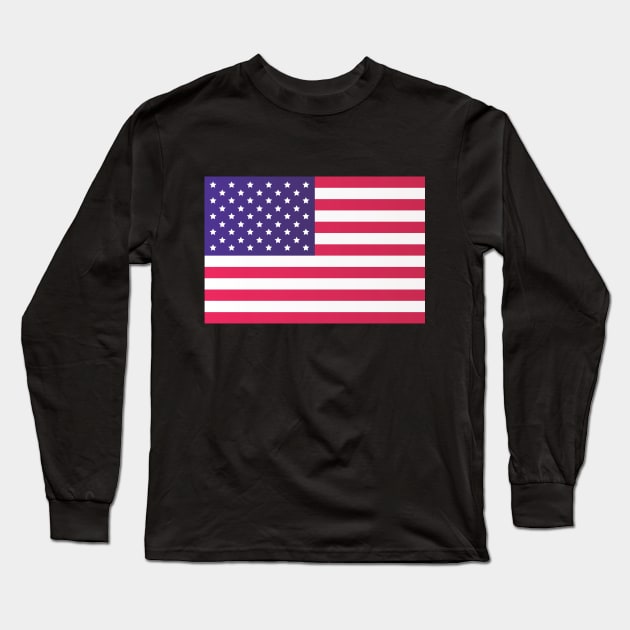 USA Flag Long Sleeve T-Shirt by ZazasDesigns